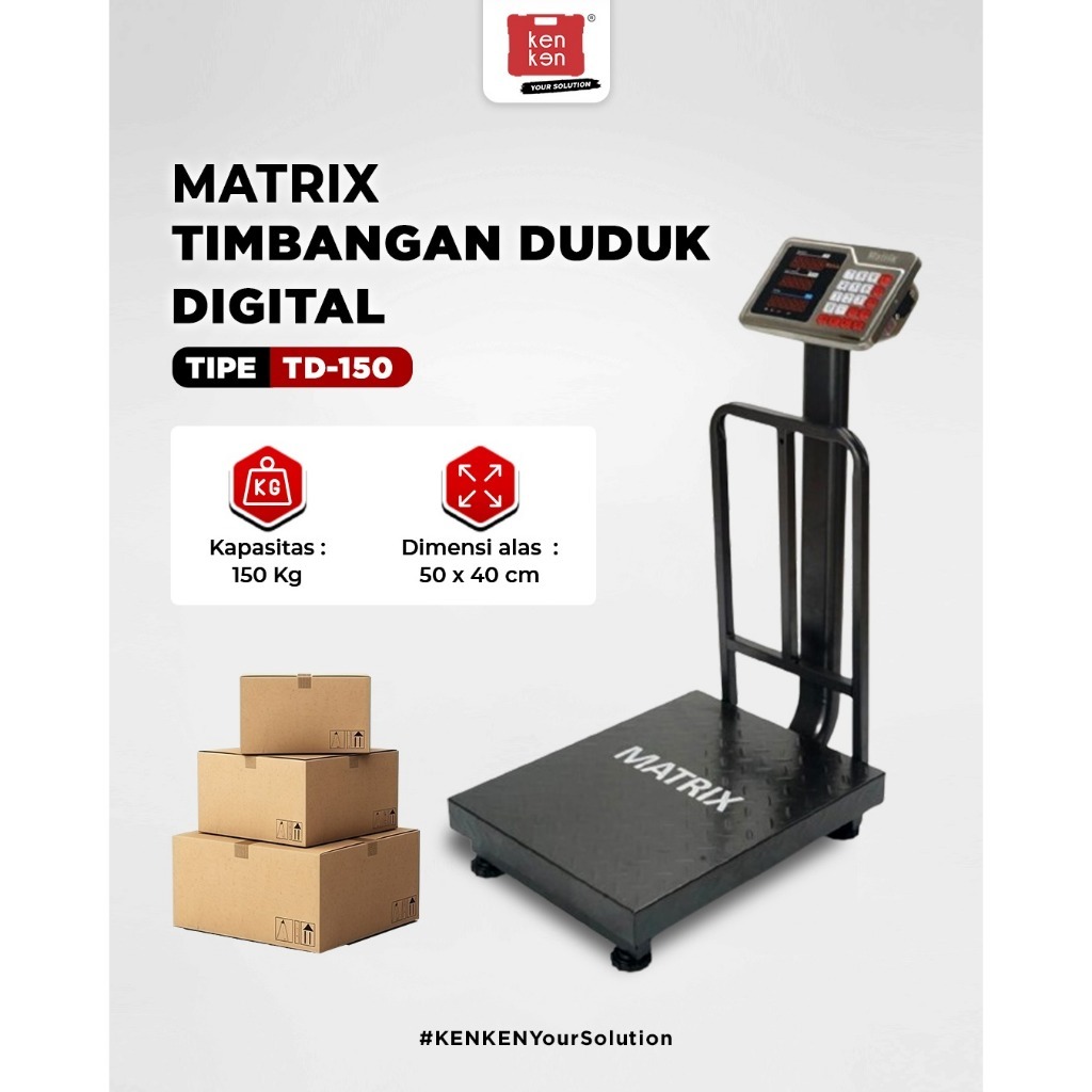 MATRIX Timbangan Duduk Timbangan Digital Timbangan Barang 150 KG TD 150 MATRIX