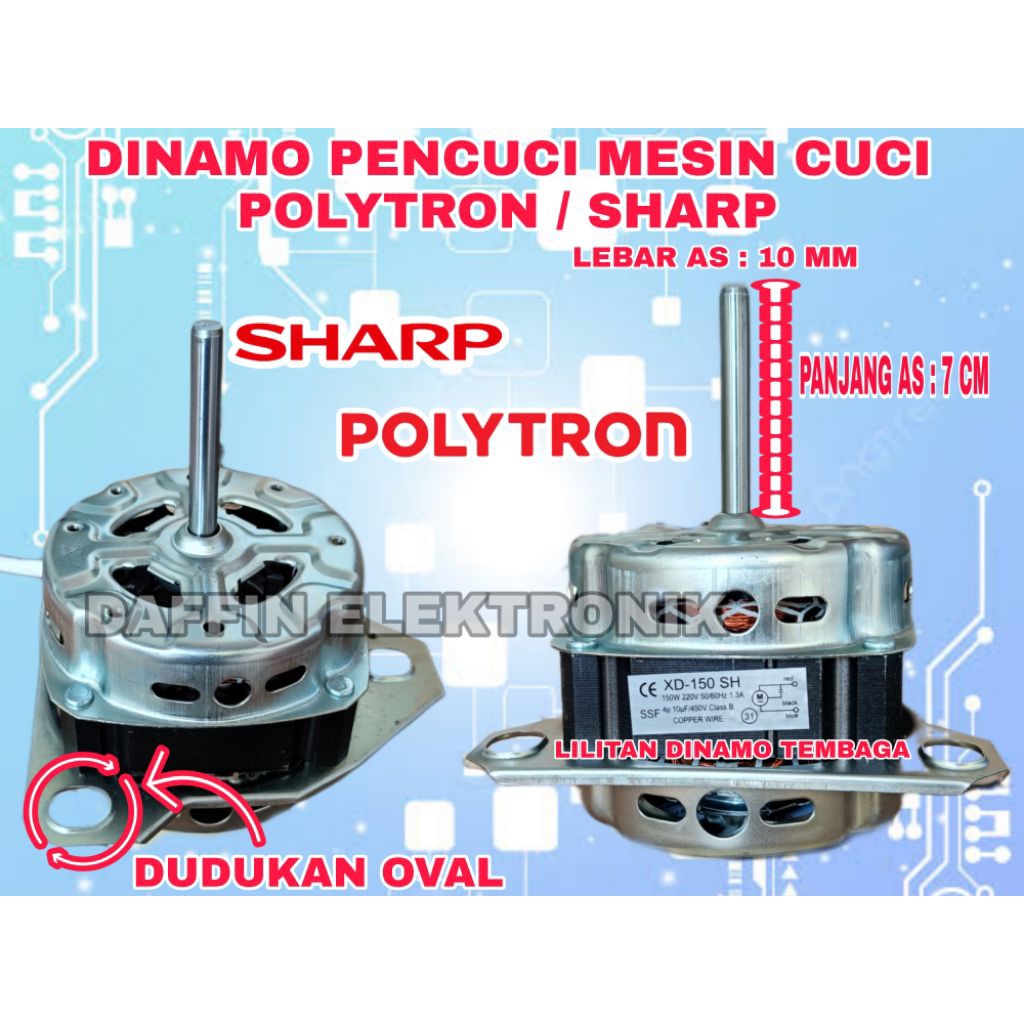 DINAMO PENCUCI MESIN CUCI POLYTRON SHARP TEMBAGA | DINAMO MESIN CUCI POLYTRON AS 10 | DINAMO MESIN C