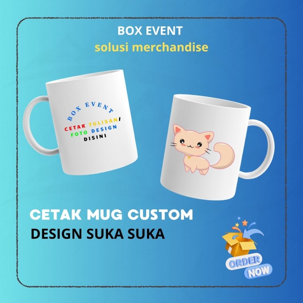 CETAK MUG CUSTOM - CETAK MUG SATUAN - DESIGN SUKA SUKA TULISAN / FOTO