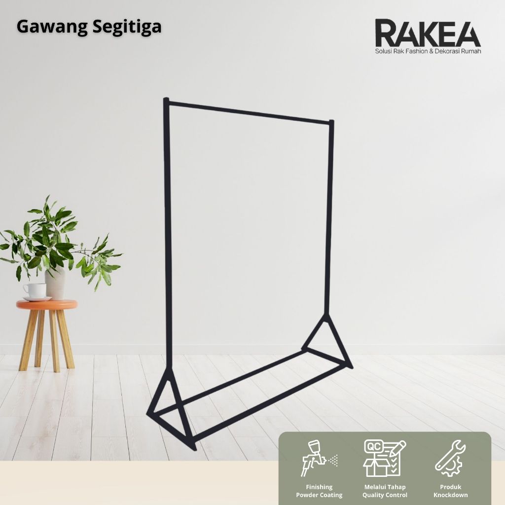 GAWANG SEGITIGA - Gantungan Baju Minimalis - Rak Baju Besi - Gawang Baju Knockdown - Display Toko