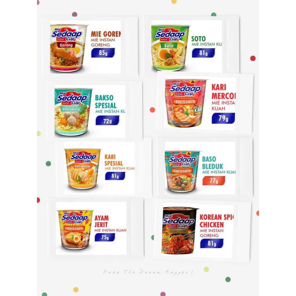 

Sedaap Mie Instant Cup 79gram All varian