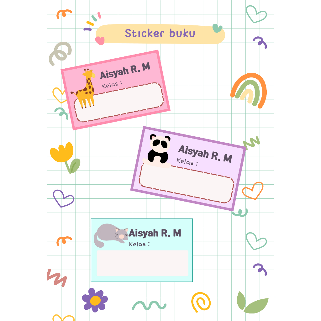 

Sticker Buku Tulis - Stiker Buku - Stiker Nama Buku