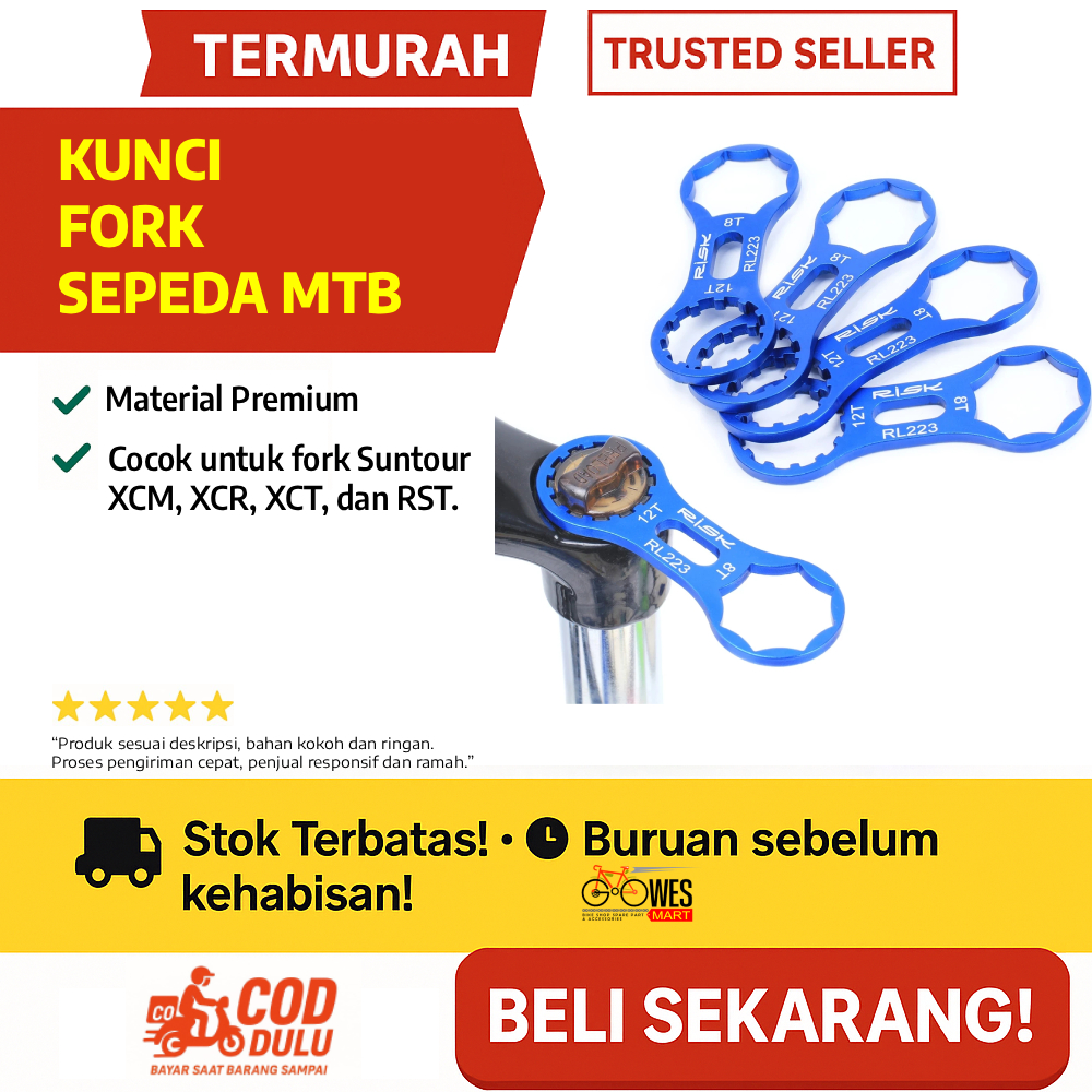 Kunci Fork Sepeda MTB Suntour XCM XCR XCT RST – Aluminium Alloy Ringan & Tahan Lama