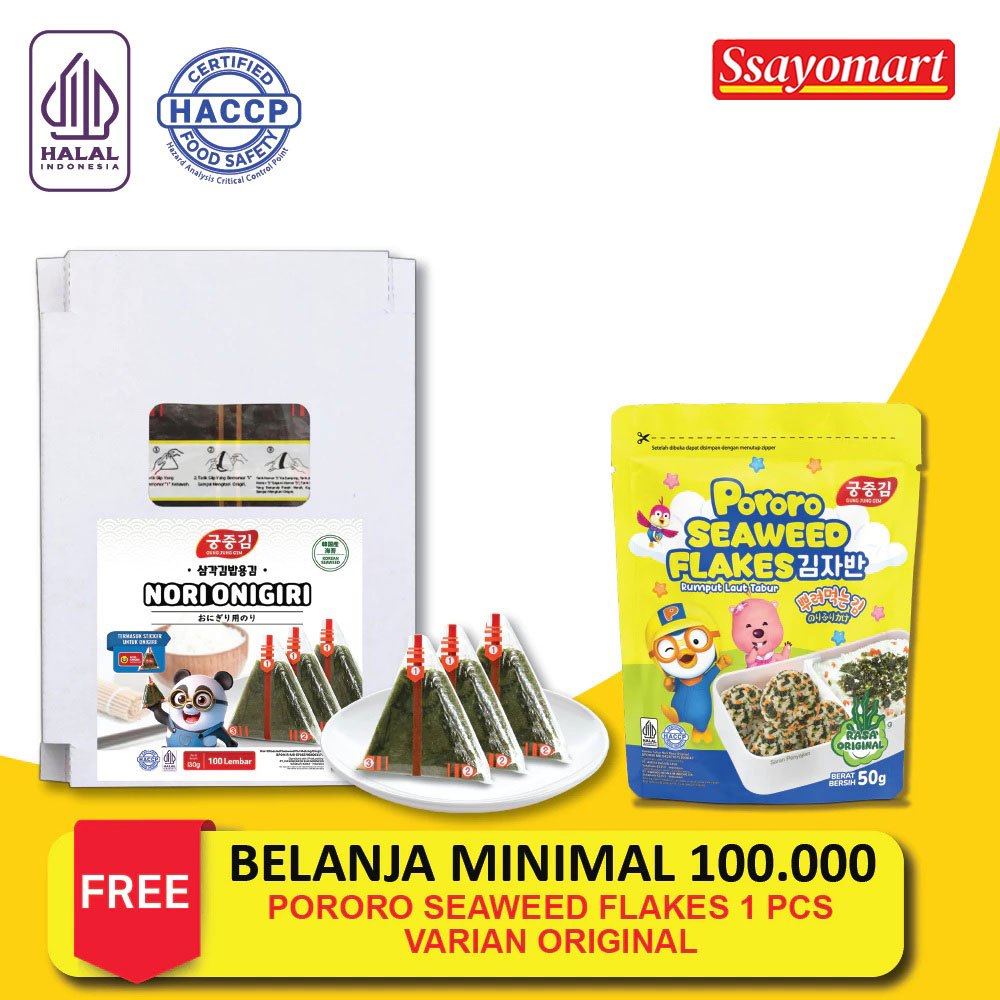 

NORI ONIGIRI | Nori Wrapper Khusus Bungkus Nori Triangle / Sushi Nori (ISI 100 Lembar)