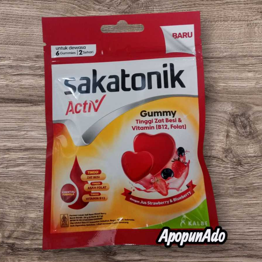 Sakatonik ActIV Gummy Tinggi Zat Besi & Vitamin B12 Folate