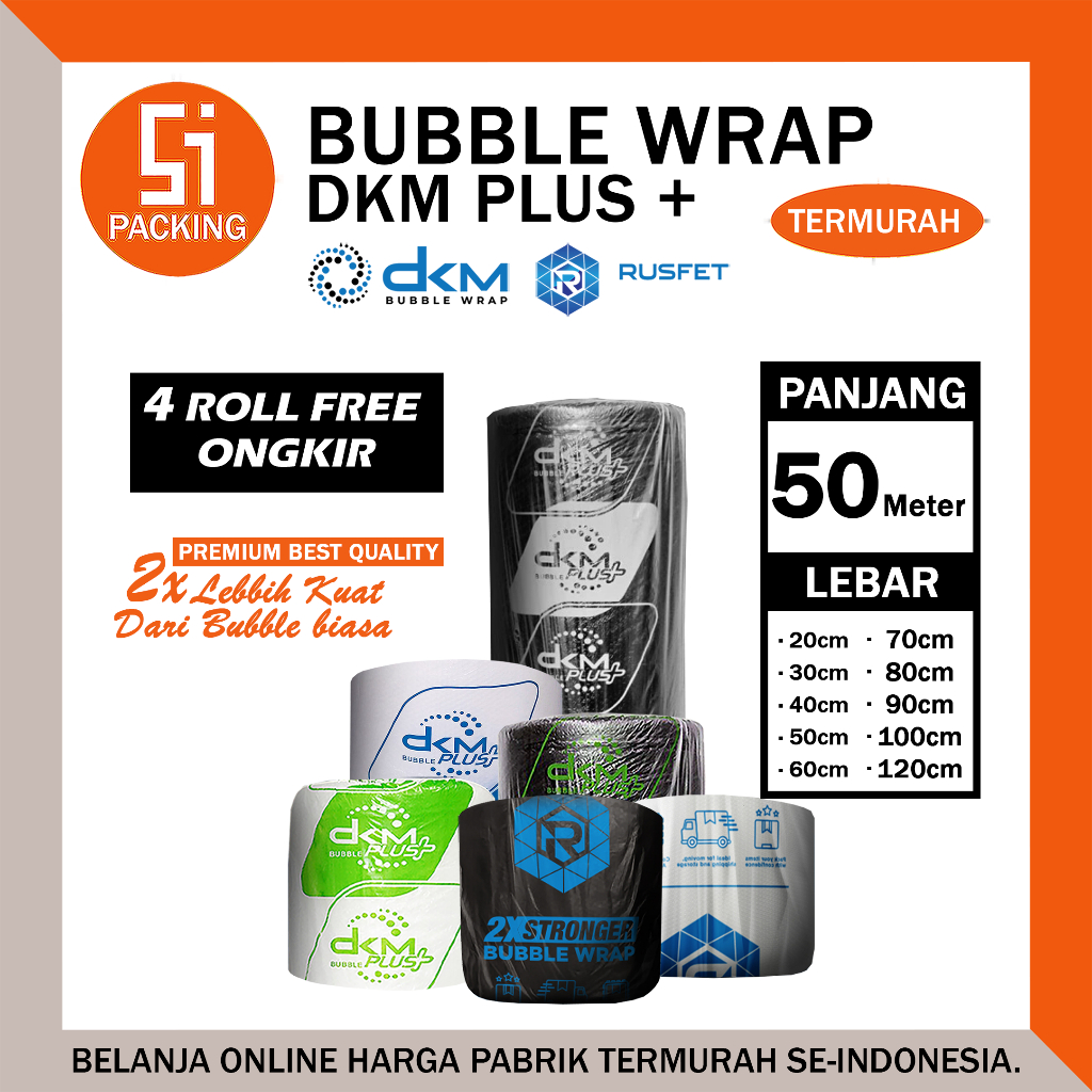 

Bubble Wrap DKM Plus Premium Quality Termurah Plastik Bubblewrap Packing Olshop Roll