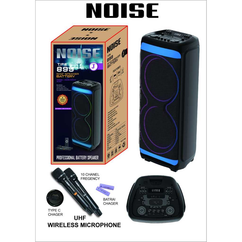 SPEAKER KAROKE NOISE 15IN DOUBLE 899J | SALON PORTABLE MEETING 15 IN 899 J INC INCH