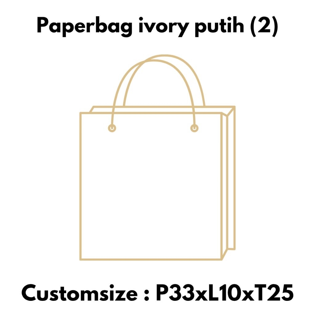 

Paper bag putih custom ukuran dan desain (Size : P33xL10T25) Cetak Sablon / paper bag fashion / paper bag butik / paper bag gamis / paper bag baju