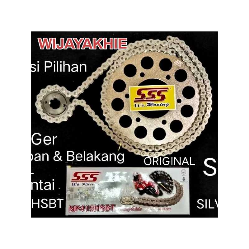Gear Set FULL SSS 415 RX KING / VEGA / JUPITER /  MX 135 Paketan Rantai SSS 415  HSB-T 110L / 120L S