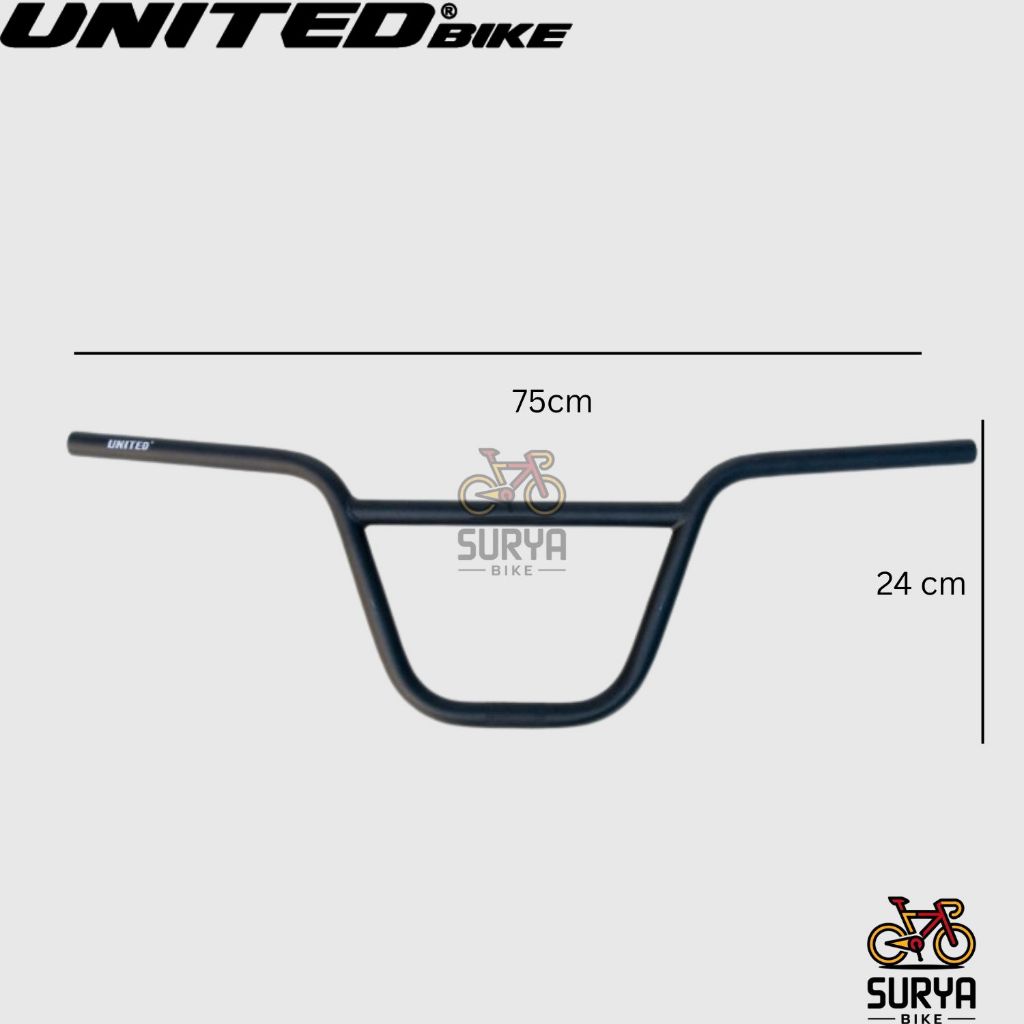 Stang United 206 Hitam Stang Sepeda BMX 20 Handlebar Sepeda