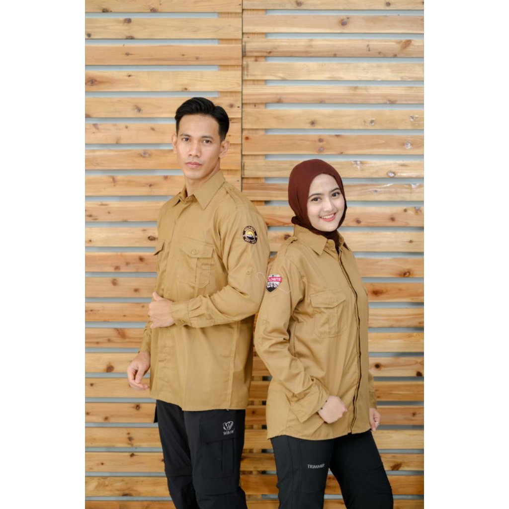 KEMEJA PDL UNISEX ECLOGITE 1.0 KEMEJA LENGAN PANJANG KEMEJA KERAH BAHAN NAGATA GOLD