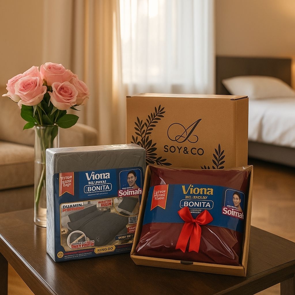 Hampers Wedding SOY&CO Sprei Bonita Viona King Size 180x200 Kado Pernikahan Murah Berkualitas