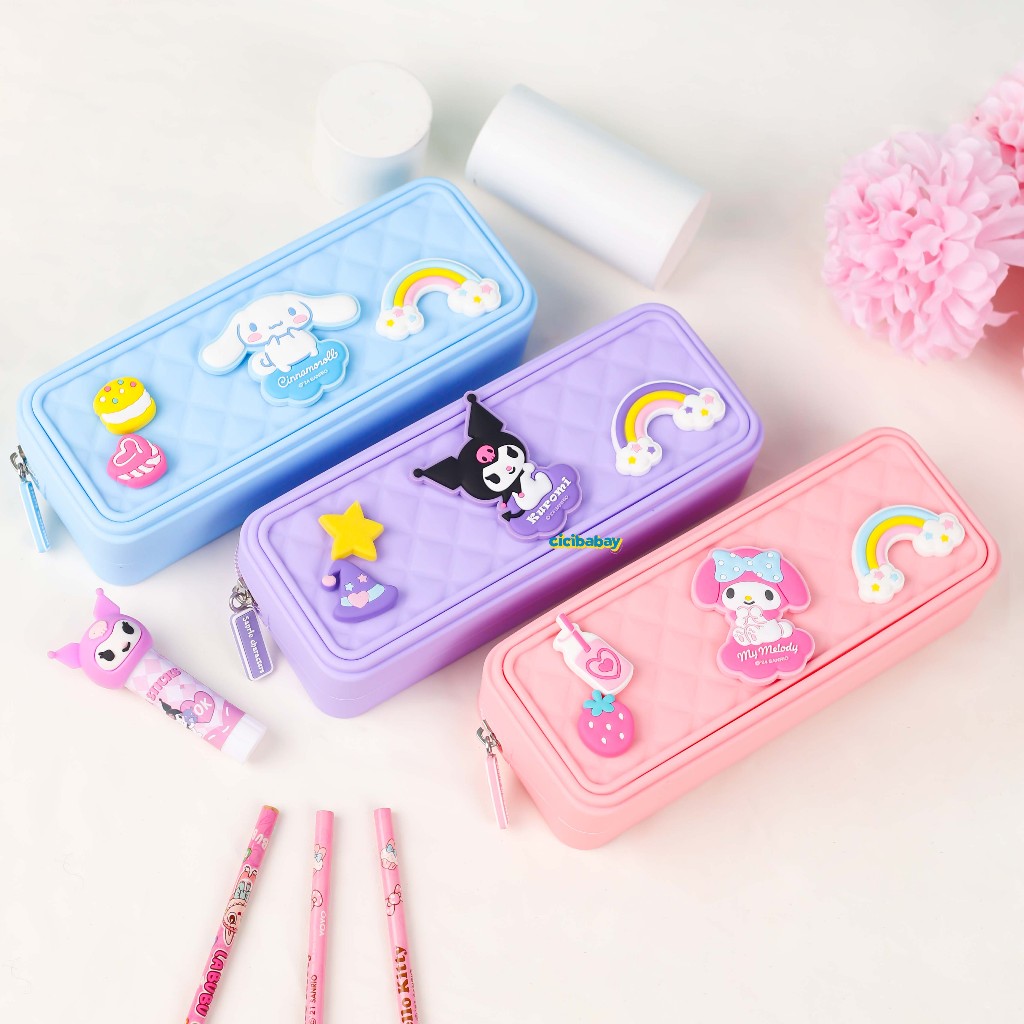 

Pensil Case Silikon Vertikal Heksagon 3D Sanrio My Melody Cinnamoroll Sillicon Case