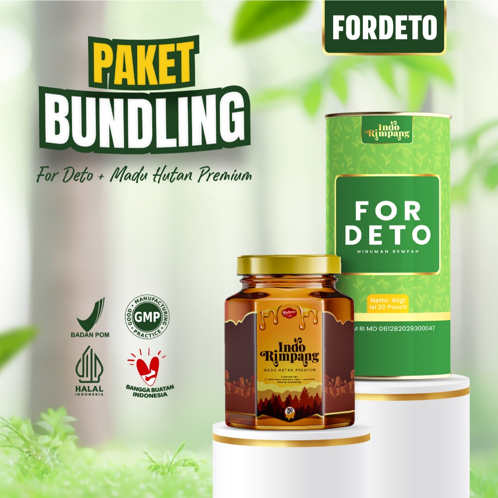 

Paket Bundling Teh For Deto + Madu Premium Membantu Mendetoks Tubuh Dan Meningkatkan Imun Tubuh BPOM