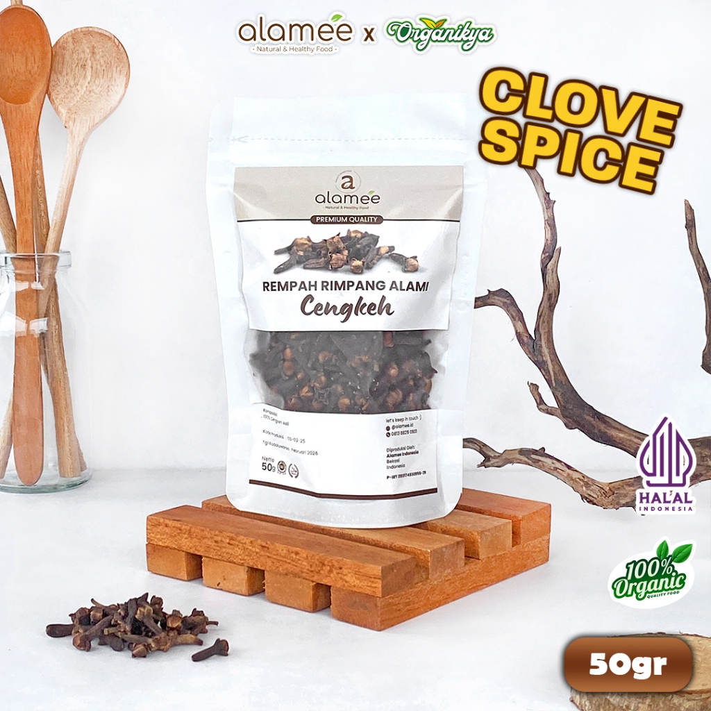 

ALAMEE Cengkeh Rempah Kering Organik Cloves Rimpang Organik Alami Seasoning Masakan 50gr organikya