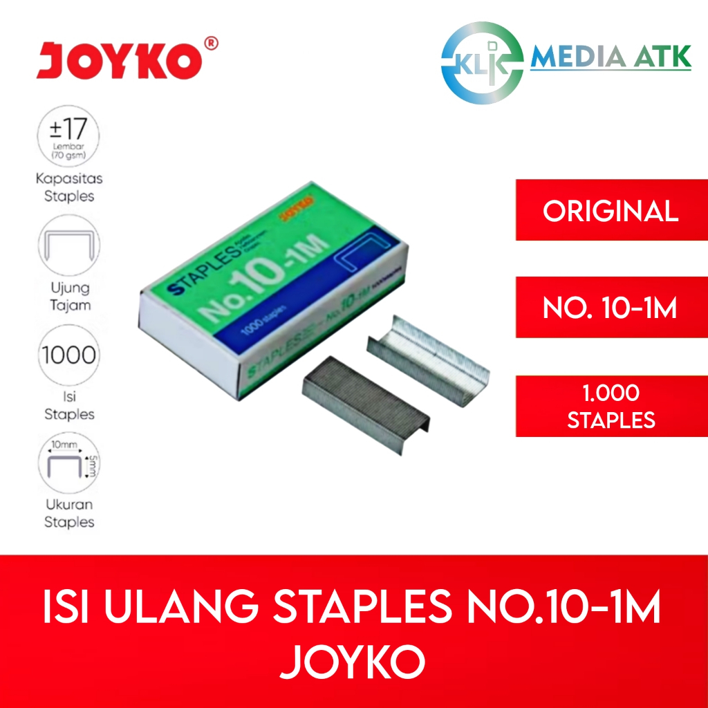 

Isi Staples / Stapler Joyko No.10-1m - Isi 1000