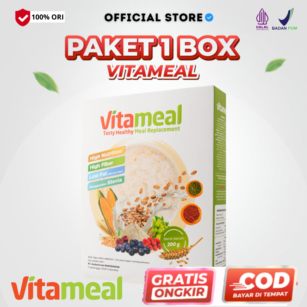 

Vitameal 1 Box Pengganti Nasi Sereal Diet Multigrain Menurunkan Gula Darah Cegah Diabetes Original