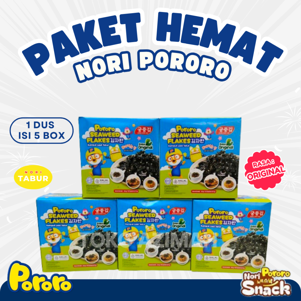 

( 1 DUS ) PORORO SEAWEED FLAKES / RUMPUT LAUT KERING TABUR