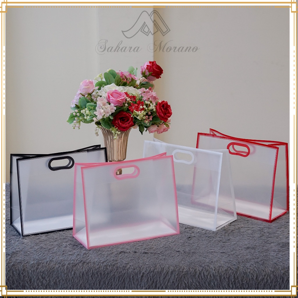 

Tas Mika Transparant List Horizontal Goodie Bag Tas Hadiah Hampers Tas Souvenir Serbaguna