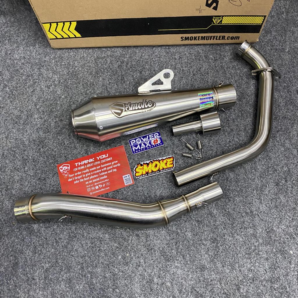Knalpot Yamaha XSR 155 Original Smoke Muffler Tipe Jap Pendek Samping