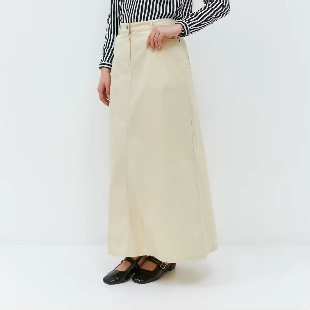 Alondra Cream Skirt - GEELA, Rok Wanita