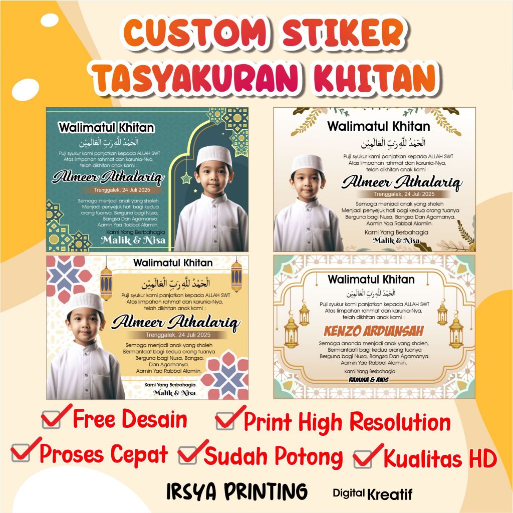 STIKER NASI BOX KARTU TASYAKURAN WALIMATUL KHITAN