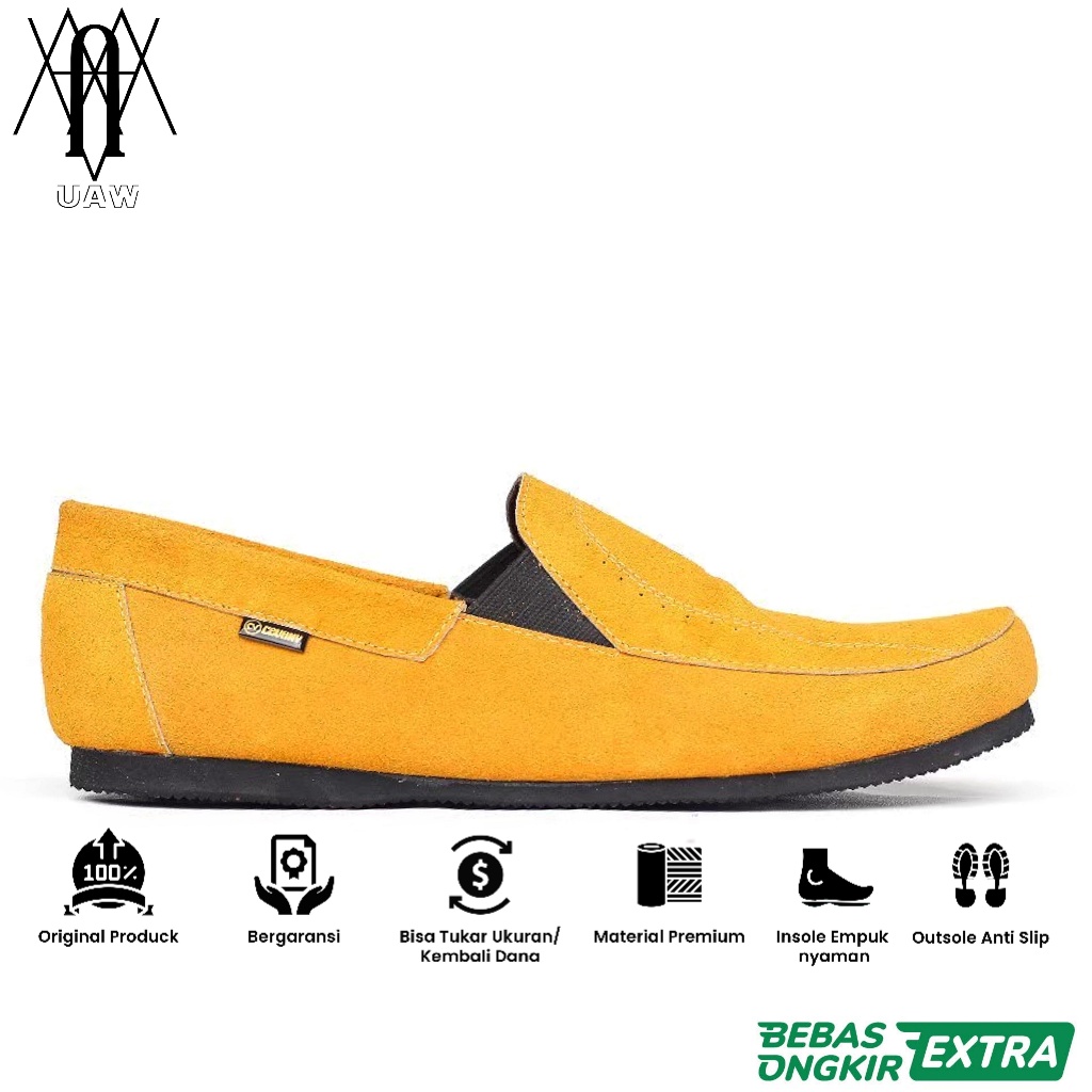 Garansi 100% Ori x CEVANY | SEPATU TAN CEVANY JESTER - Sepatu Kulit Suede Pria | Sepatu Slip On Pria