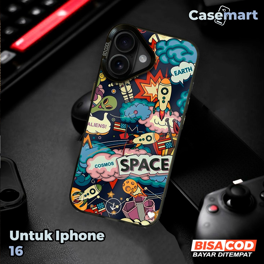 Casing Iphone 16 Casemart [AST2] Casing So Cool Premium Matte Softcase IMD Hybrid Hologram Glossy