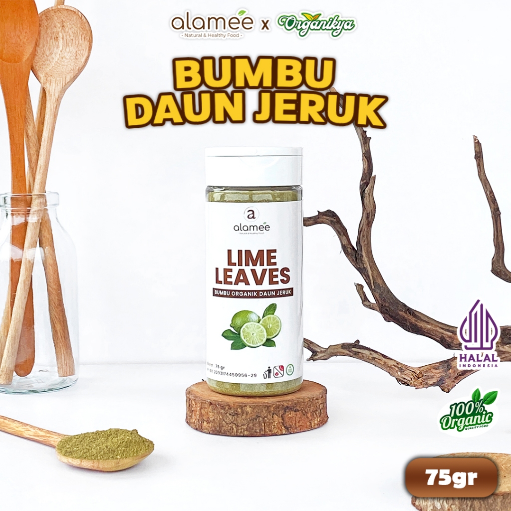 

ALAMEE Daun Jeruk Bubuk Lime Powder Bumbu Dapur Instan Organik Murni Asli Tabur 75g organikya