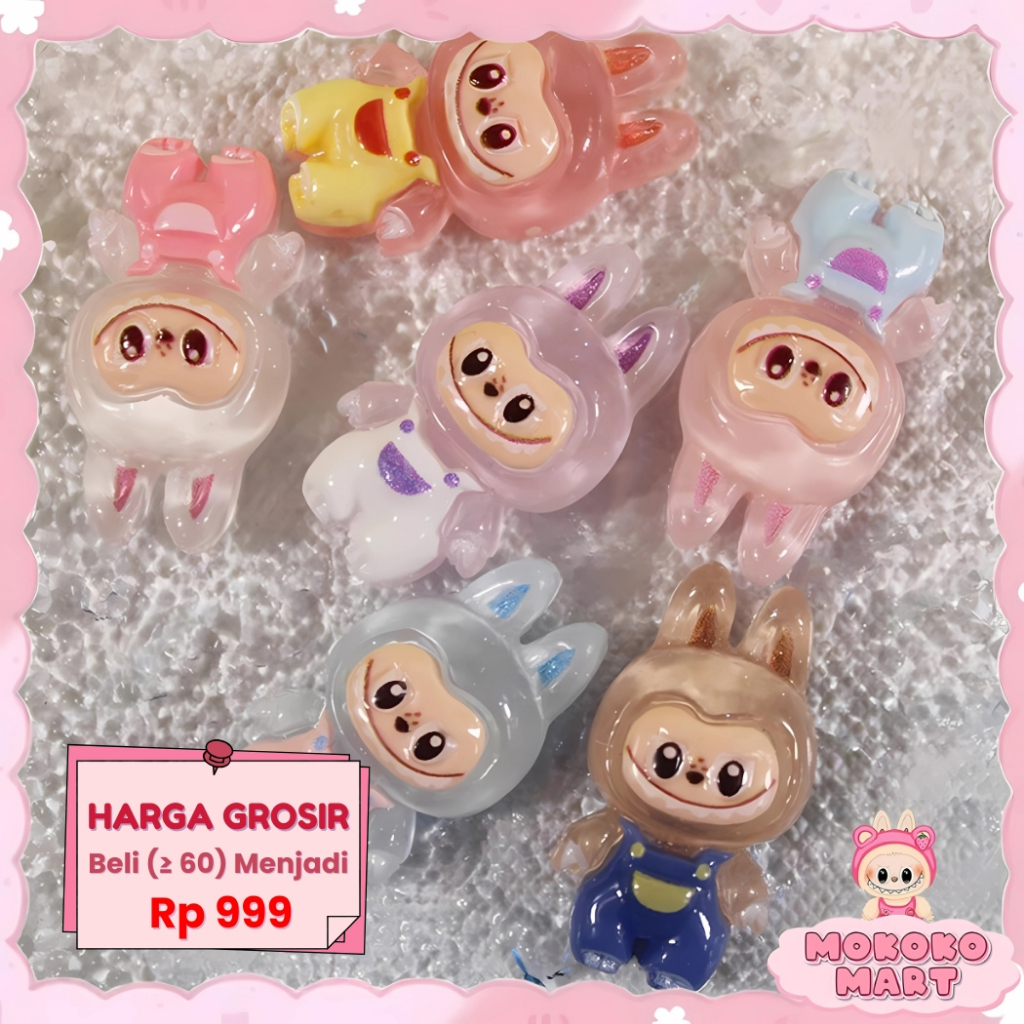 

MM Resin Clay Stiker 3D Labubu Lucu Aksesoris DIY Gantungan Aksesoris Nail Art Labubu Viral 3D-023