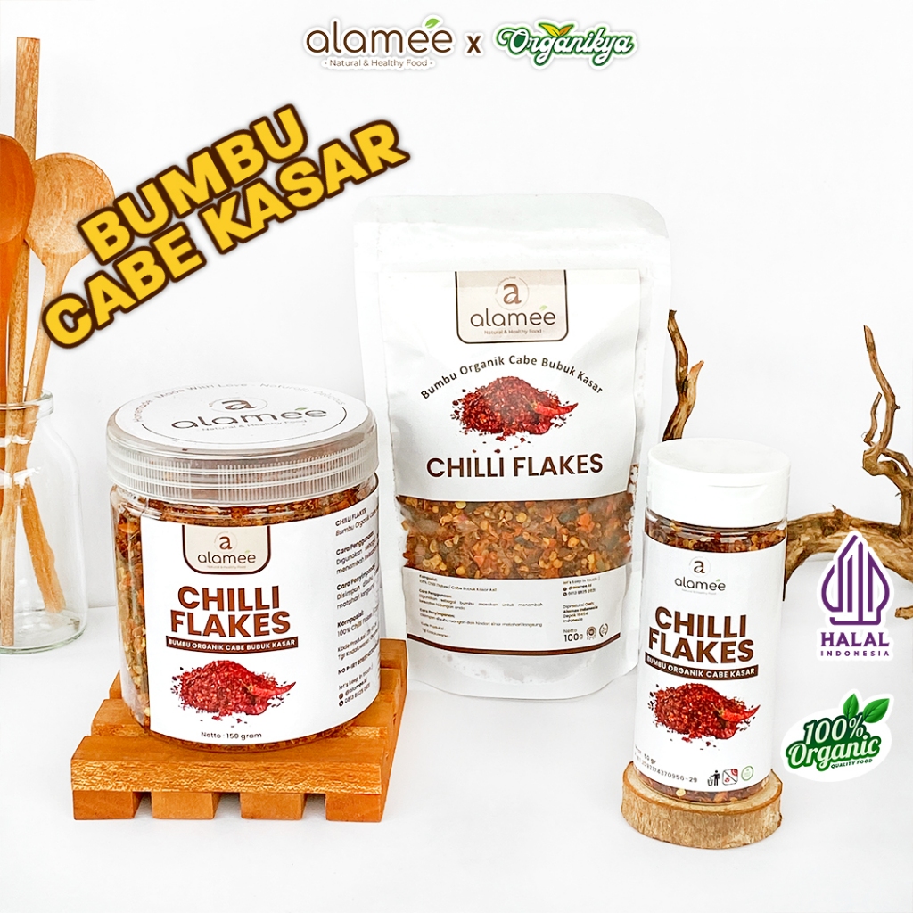

Cabe Bubuk Kasar Chilli Flakes Cabai Bumbu Dapur Masak Organik Rempah Rimpang Seasoning organikya