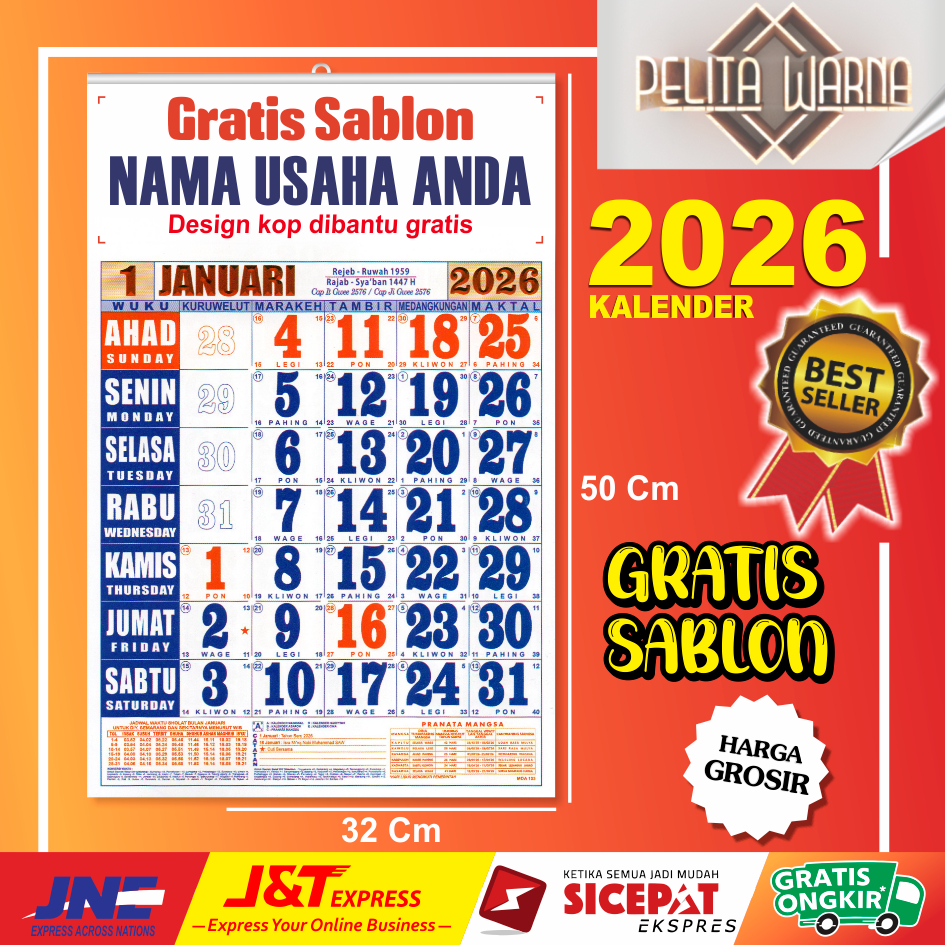 

Kalender 2026/Kalender promosi/sablon 2 warna minim order 50pc