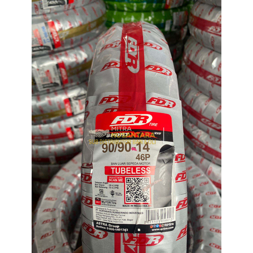 BAN FDR 90/90-14 SPORT XR EVO TUBELESS Ban Motor VARIO 125, BEAT, MIO, LEXI S, GENIO, LEXI, SPIN, NE