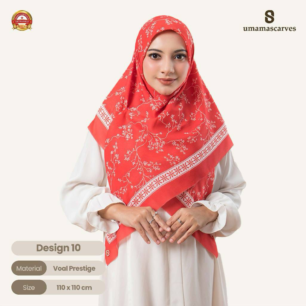 Umama Scarves - Jilbab Merah Putih Voal Motif Kemerdekaan