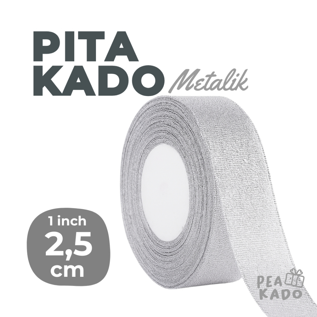 

Pita Kado Metalik Silver 1 Inch 2,5 cm Roll Glitter Kain untuk Bungkus Kado & Souvenir