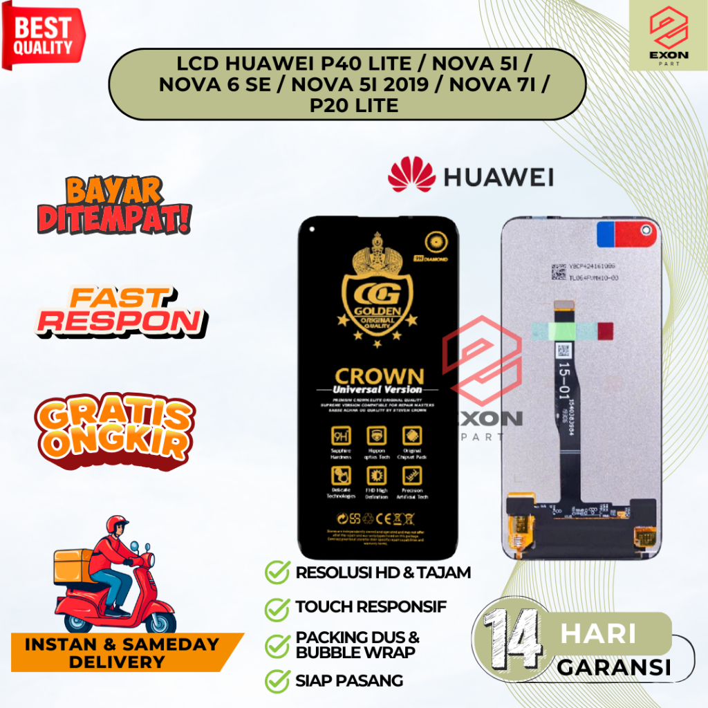 LCD HUAWEI P40 LITE / NOVA 5i / NOVA 6 SE / NOVA 5i 2019 / NOVA 7i / P20 LITE FULLSET COMPLETE