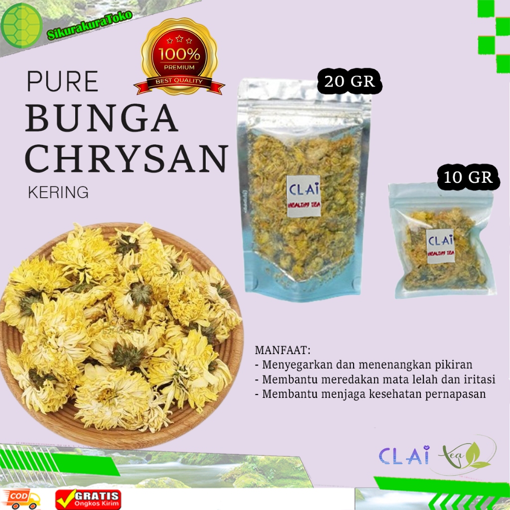 

(sda) Teh Bunga Chrysan Kering flower krisan yellow chrysanthemum emas golden tea