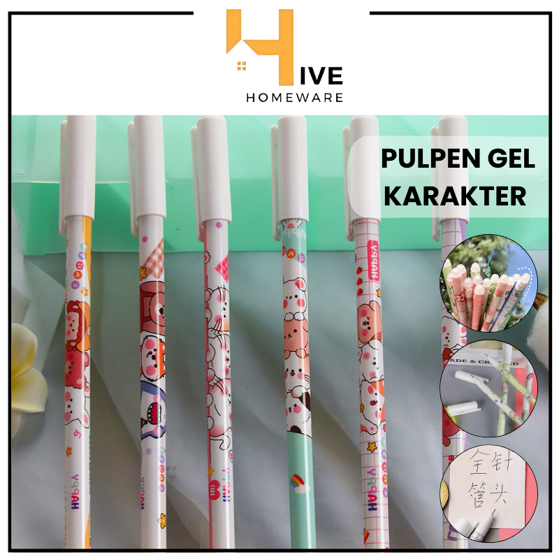 

HIVE Puplen Gel Karakter Dapat Dihapus 0.5mm / Pena Alat Tulis Sekolah Kantor Bullet Tip Ink Erasable Pen Gel