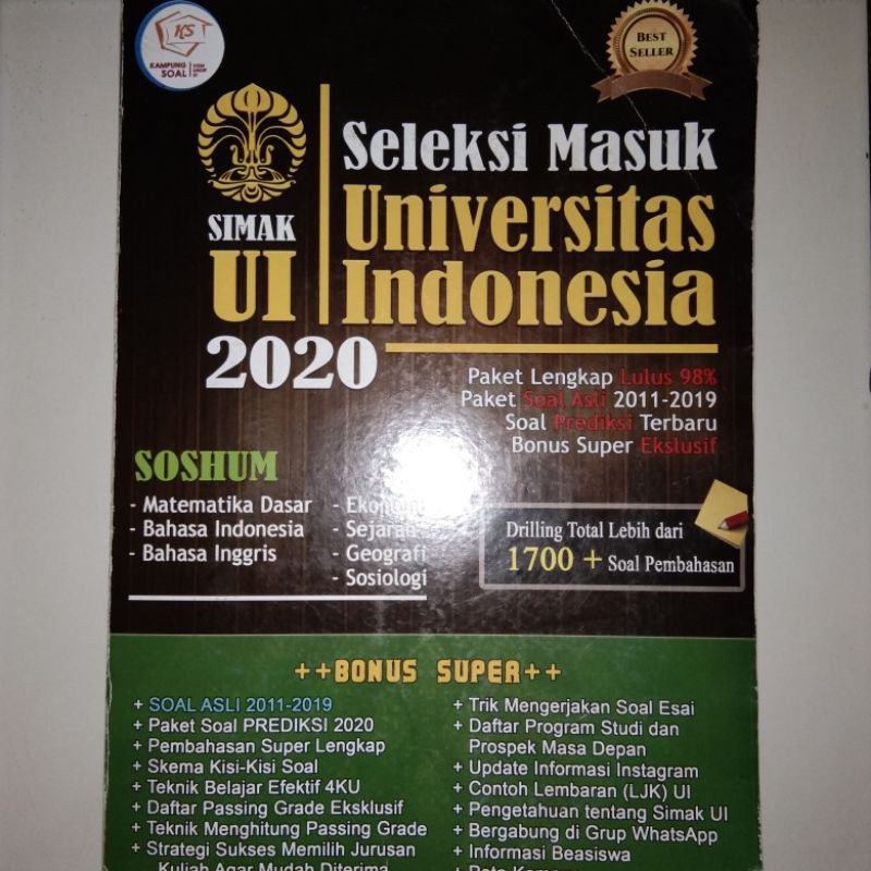 BUKU ORIGINAL BUKU Soal SIMAK UI 2020 KAMPUNG SOAL KONDISI SEPERTI BUKU BARU