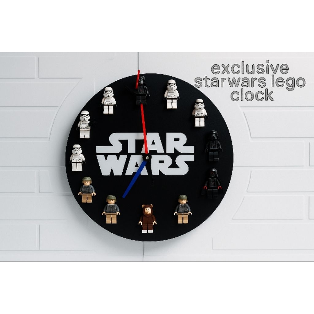 Jam Dinding Display Lego Motif Starwars (Tanpa lego) / Wall Clock Star Wars Display