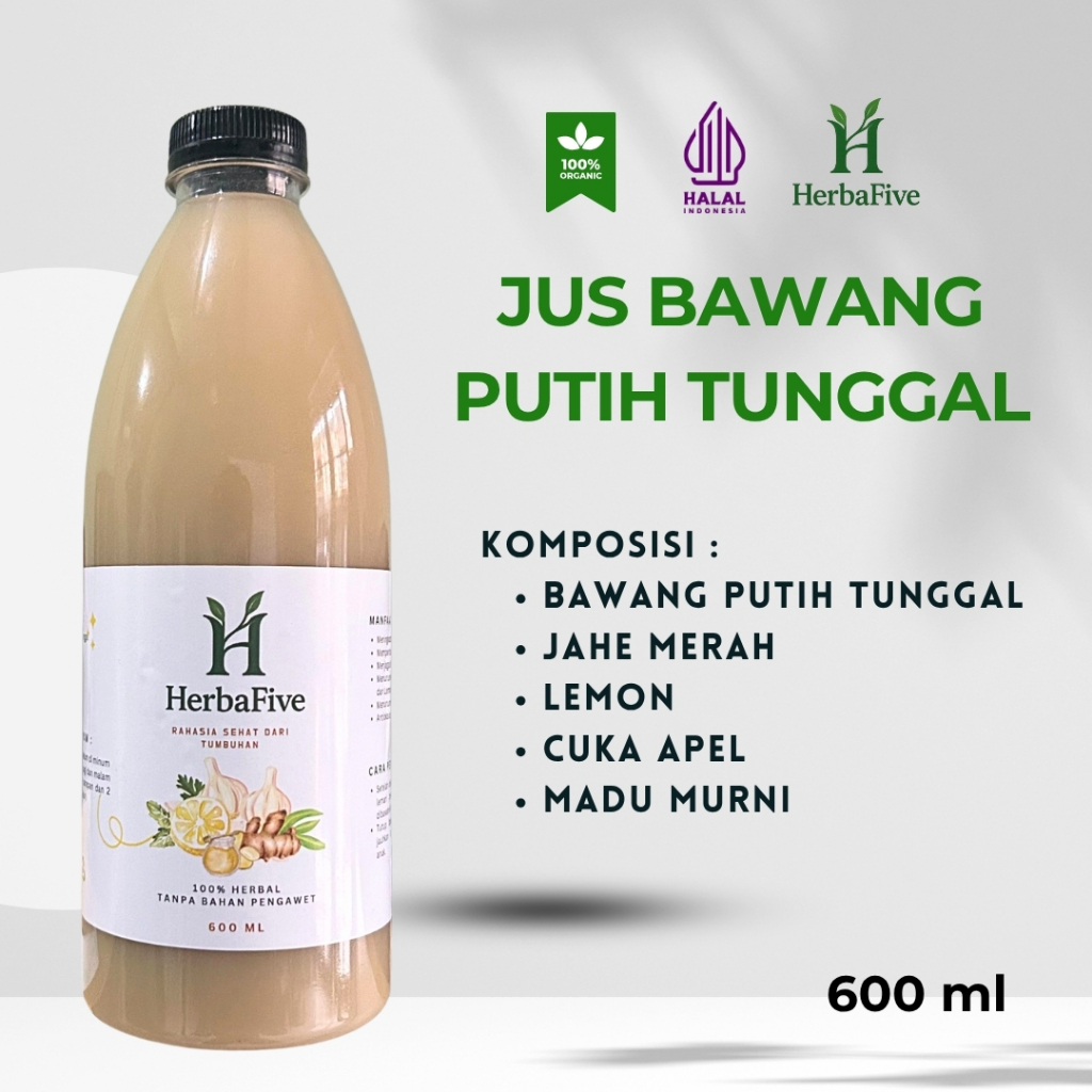 

Herbafive Jus Bawang Putih Tunggal 600ml 100% Alami Tanpa Bahan Pengawet