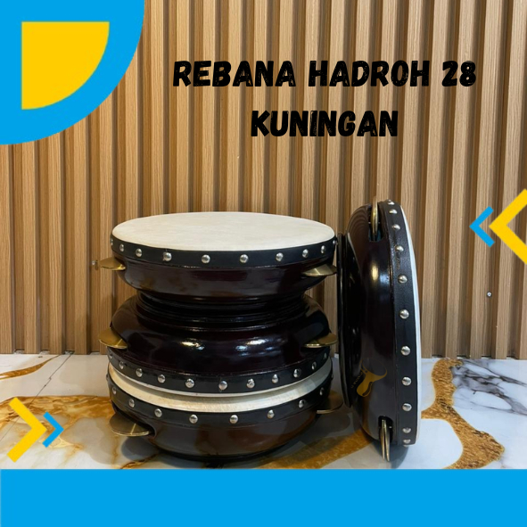 Rebana Hadroh 28 cm Kayu Mangga Kencer Kuningan Suara Nyaring Rebana Qasidah Marawis