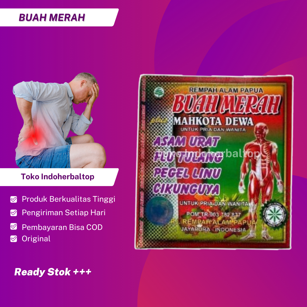 

Jamu Serbuk Buah Merah Mahkota Dewa Original Ampuh Asam Urat