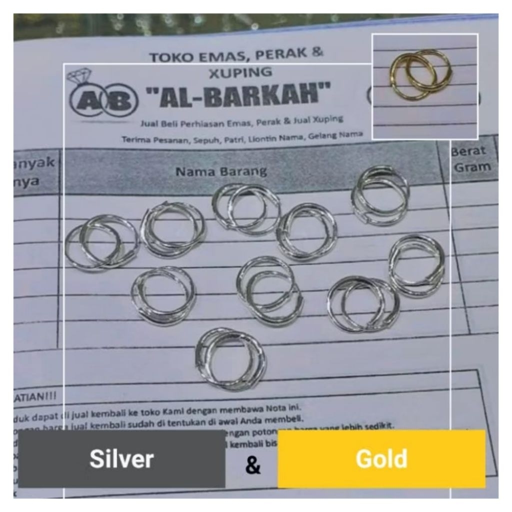 Anting Anak Bayi Balita Perak Asli 999 Silver Dan Gold - Anting Bulat Gipsy Anak Baru Lahir