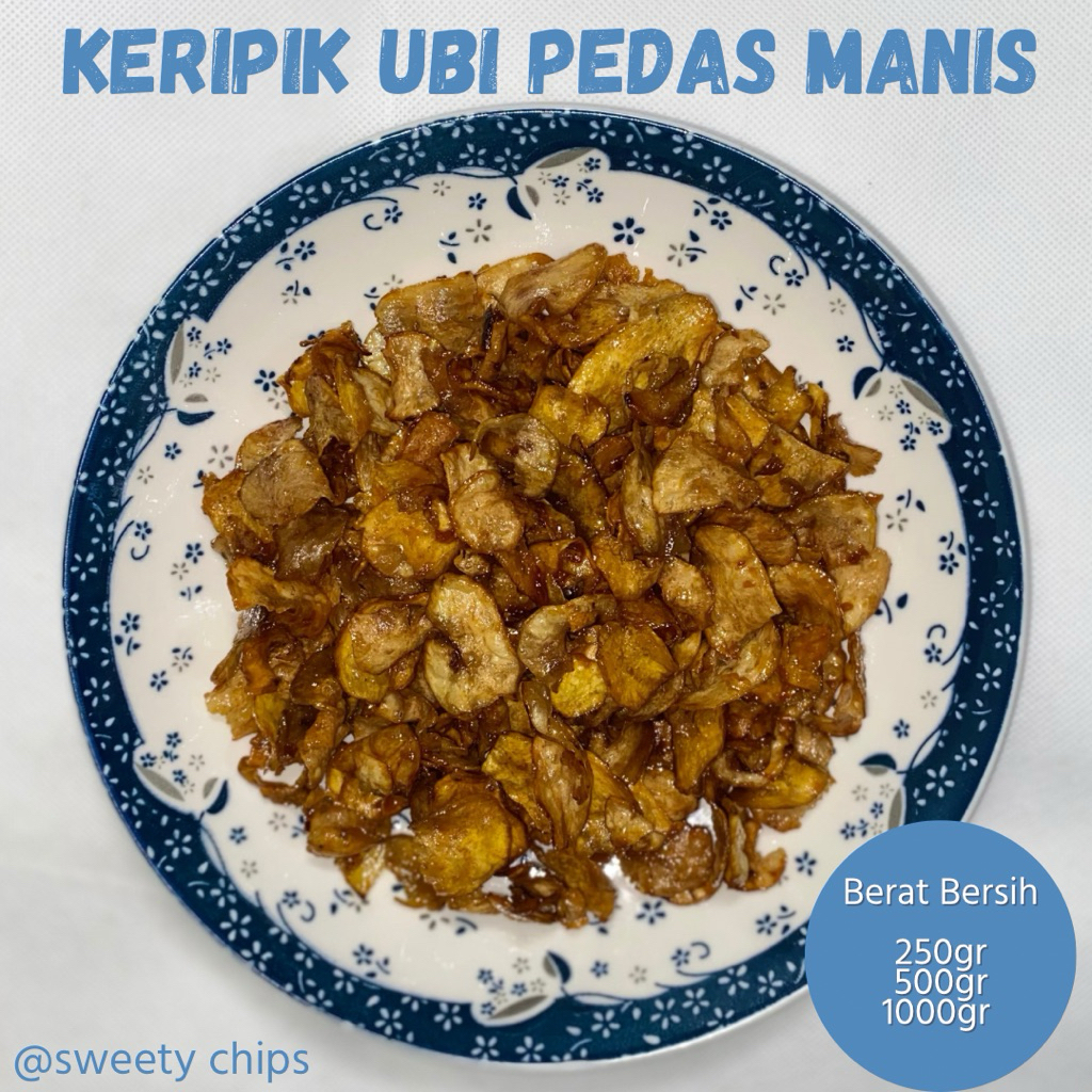 

KERIPIK UBI PEDAS MANIS 500 GRAM