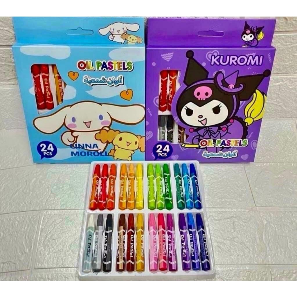 

[ SET ] CRAYON 24 WARNA FANCY / Krayon 24 WARNA KUROMI / STITCH / BABY / BUTTERBEAR / Oil Pastels 24 Warna Murah Bagus Lucu