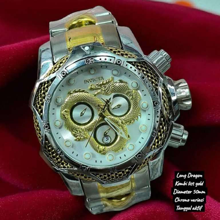 TERBARU RDY‼️ INVICTA RESERVE DRAGON CHRONO OFF RANTAI UKURAN BIG SIZE JAM TANGAN PRIA / Jam Tangan 