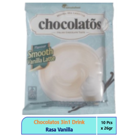 

Chocolatos Drink Rasa Vanilla 3in1 26gr 10Pcs