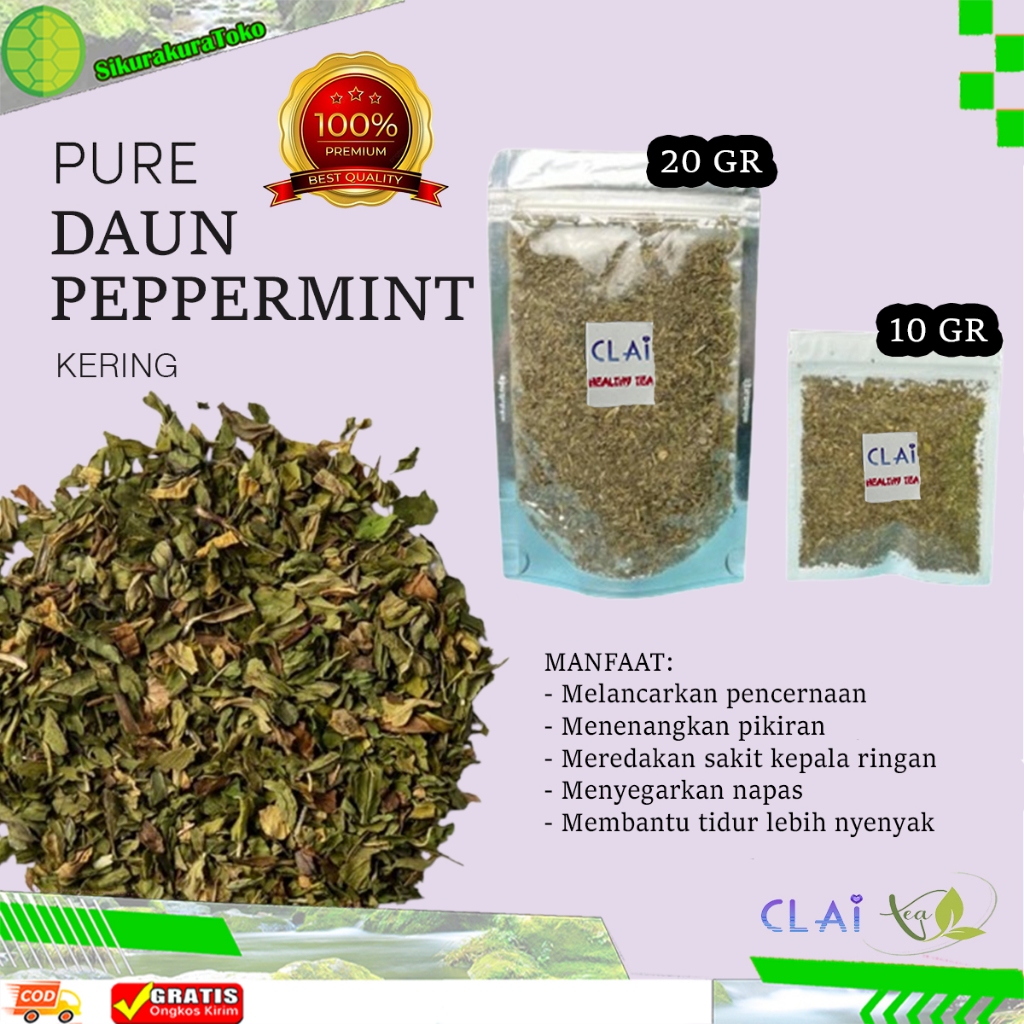 

(sko) Teh Daun Peppermint Kering Herbal organik pure peppermint leaves tea