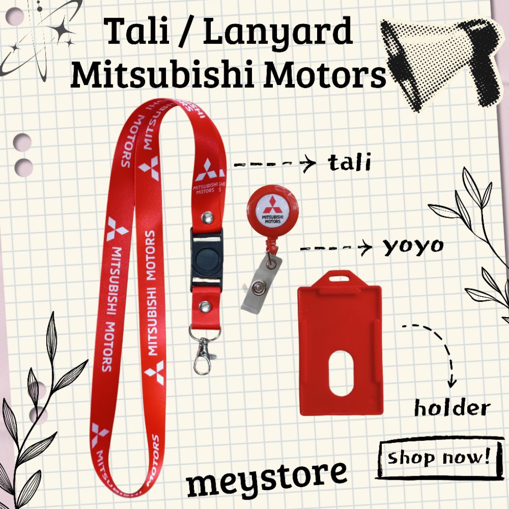 

READY Tali ID CARD / Lanyard MITSUBISHI MOTORS Merah [STOCK MELIMPAH] Termurahhh!!!